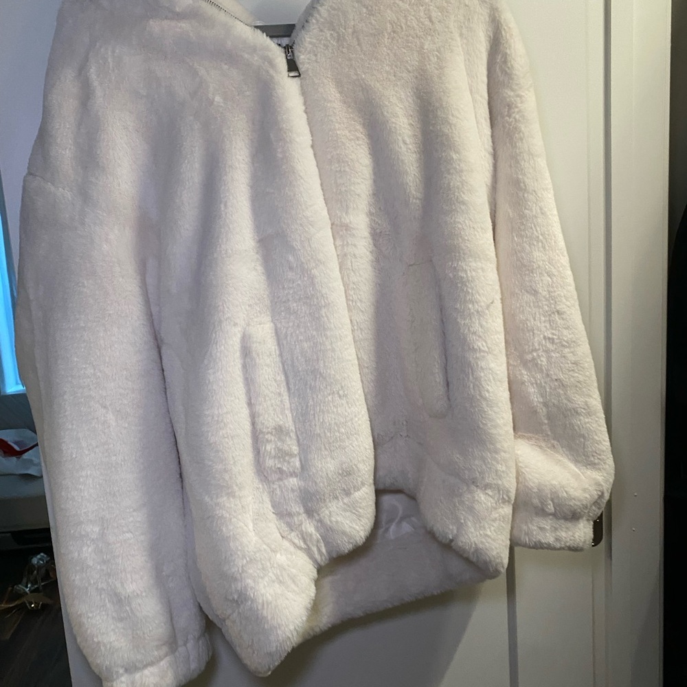 Cozy White Faux Fur Jacket